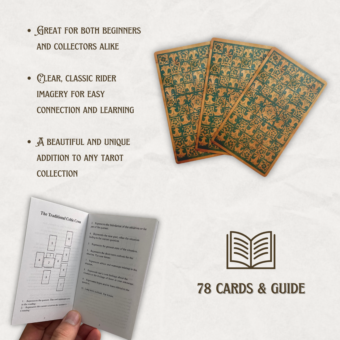 Antique Look Edition Tarot Deck & Guide | Classic RW Design