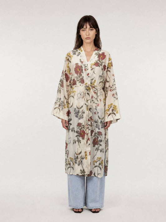 Flowing floral print kimono : One Size
