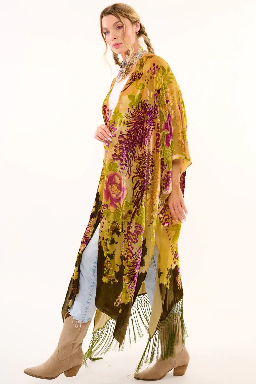 Forest Goddess Velvet Kimono- One Size