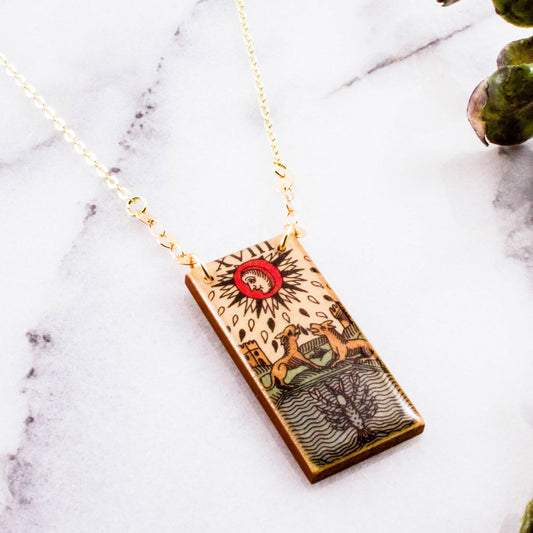 Vintage Italian Tarot Moon Necklace
