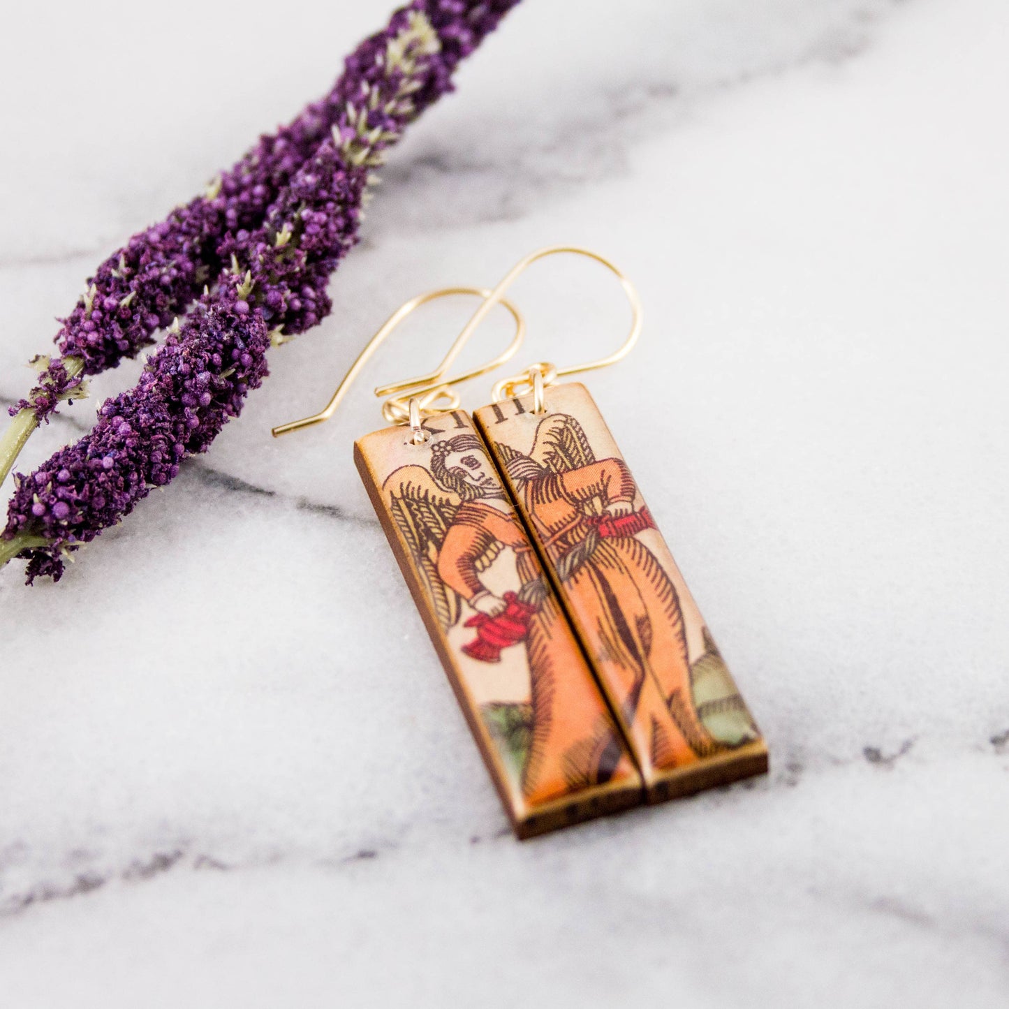Italian Tarot Card Earrings- Temperance