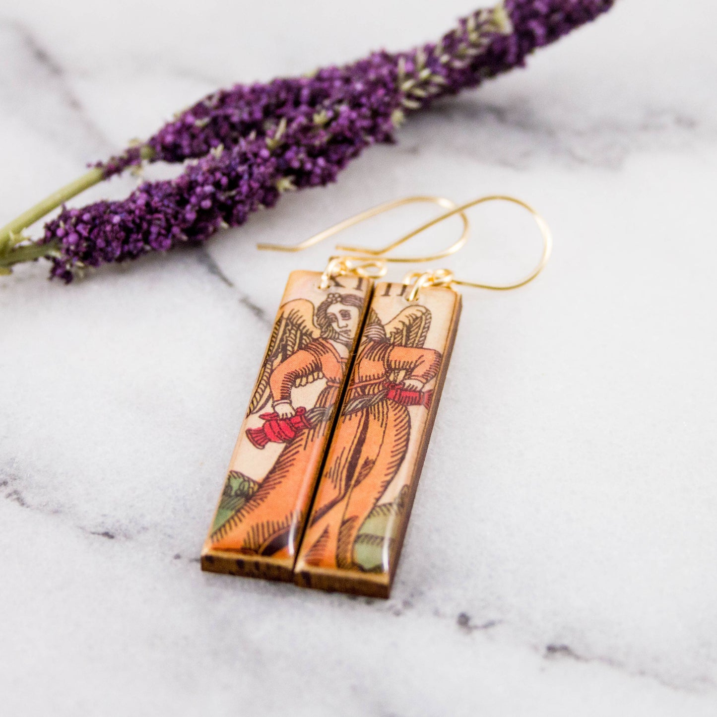 Italian Tarot Card Earrings- Temperance