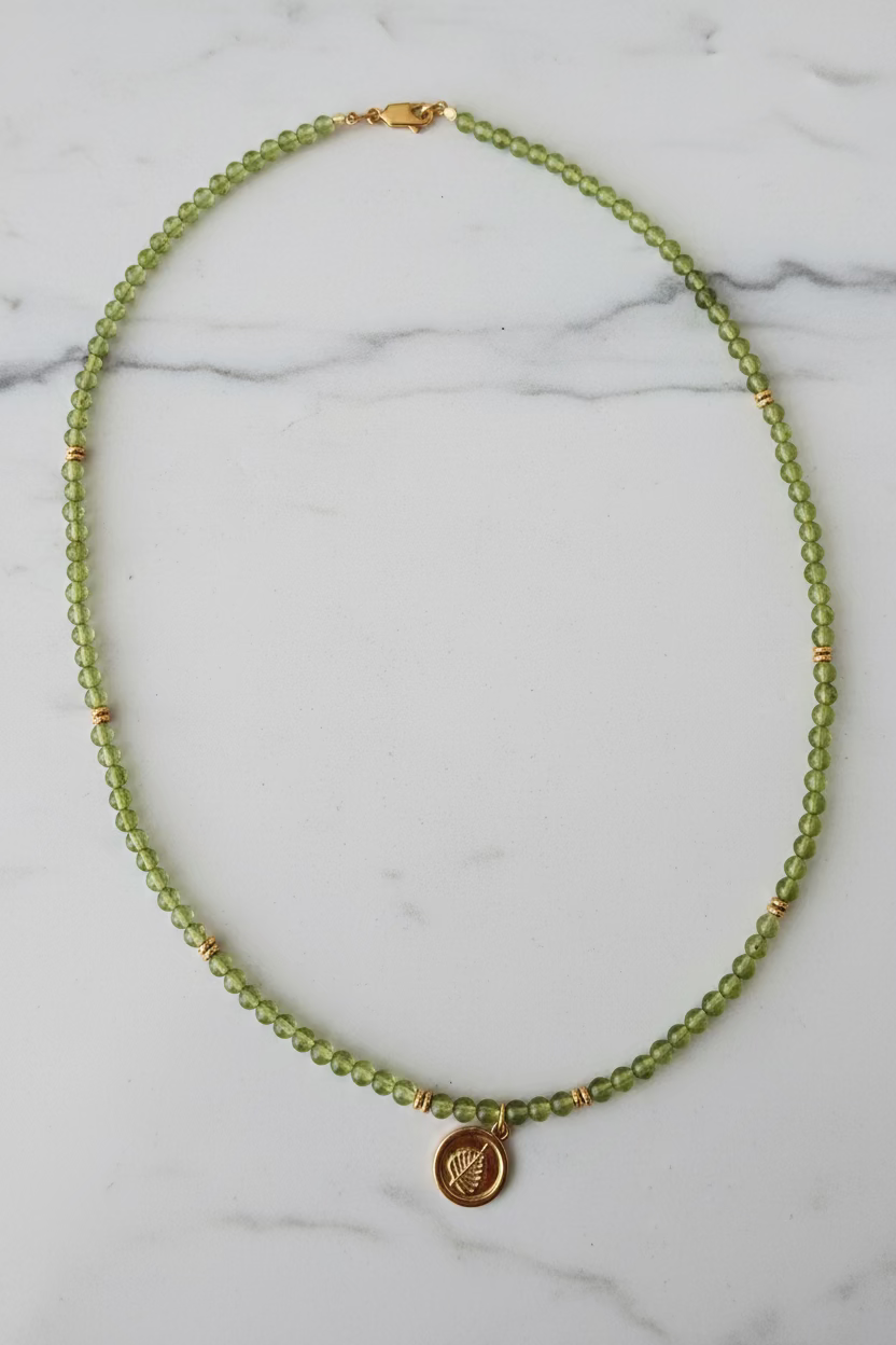 Leaf of Light — Peridot Necklace, 18ct Gold Vermeil- My Archetype
