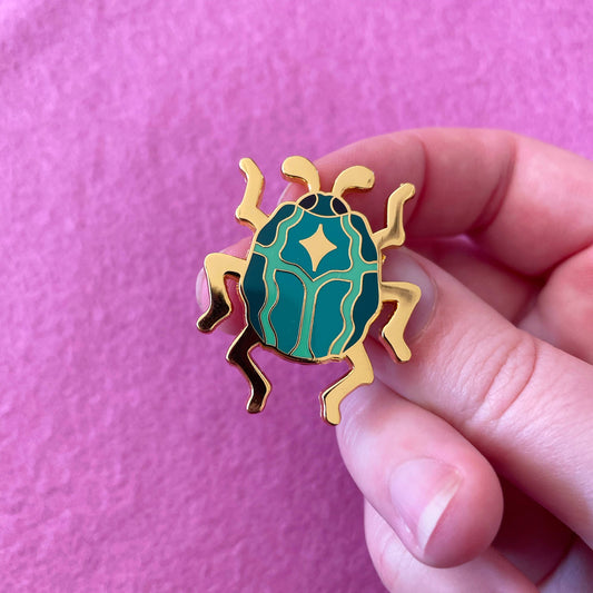 Lapel Pin - Green Beetle 