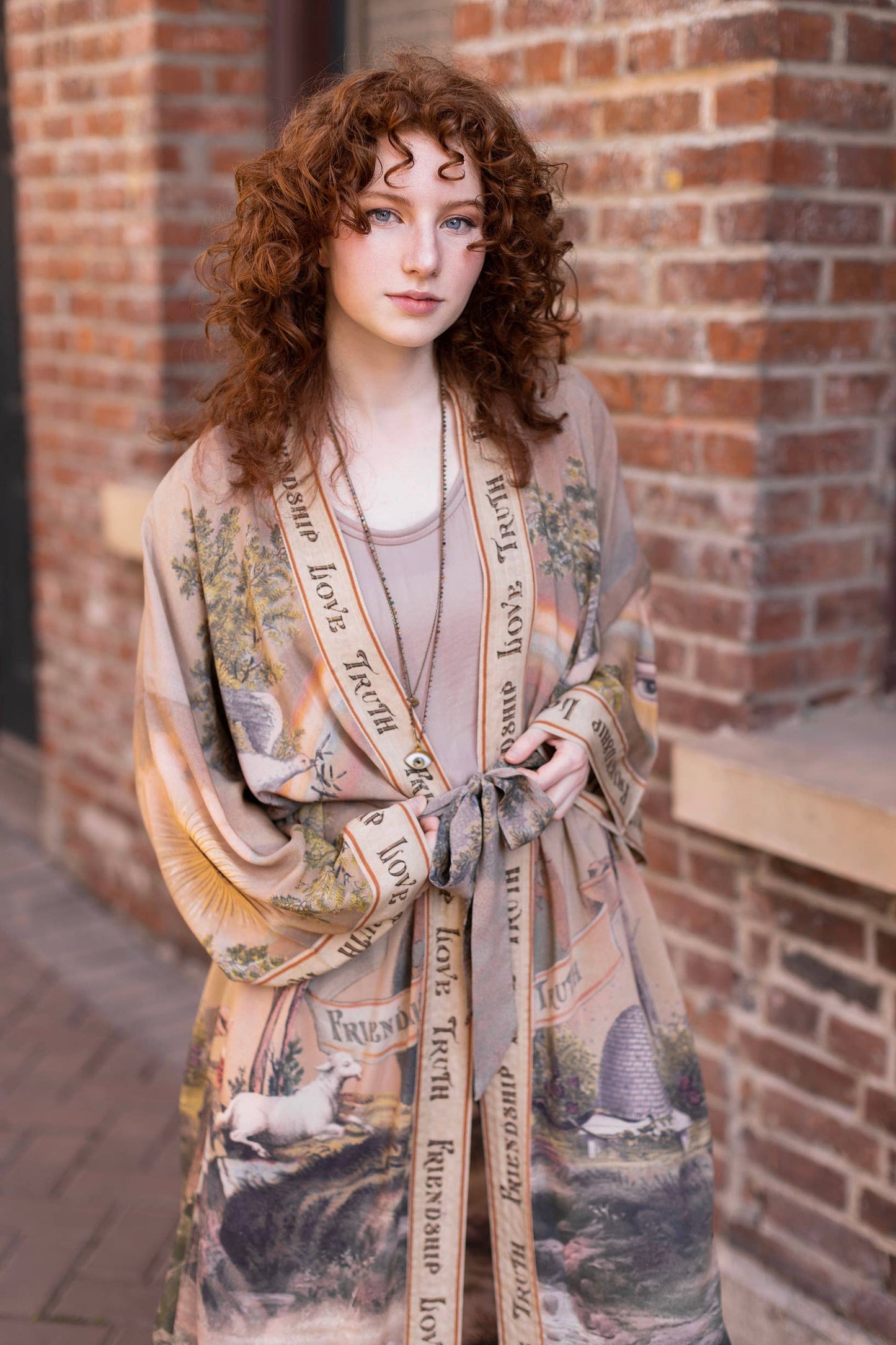 Friendship Love &Truth Vintage Wash Opera Duster Kimono Robe