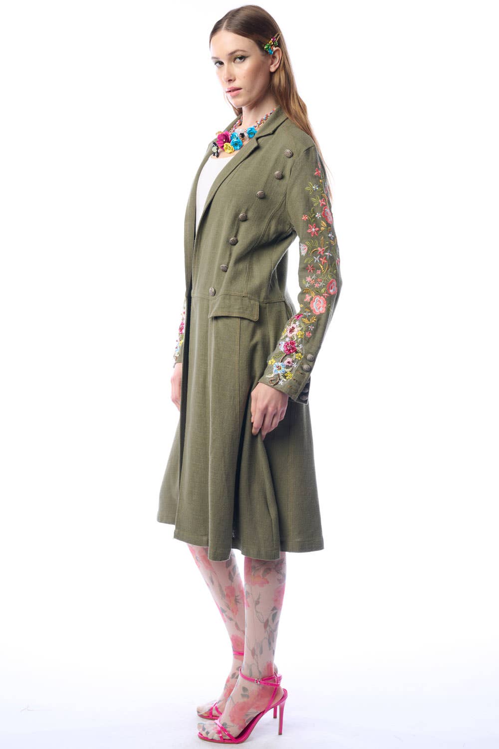 Cherish Coat - Olive | Trench Coat | Ramie Jacket: Olive / S