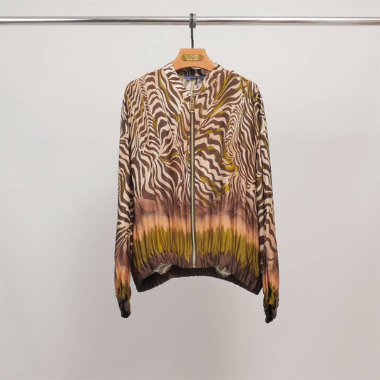 Light jacket with gradient zebra print: Brown- Size S to M