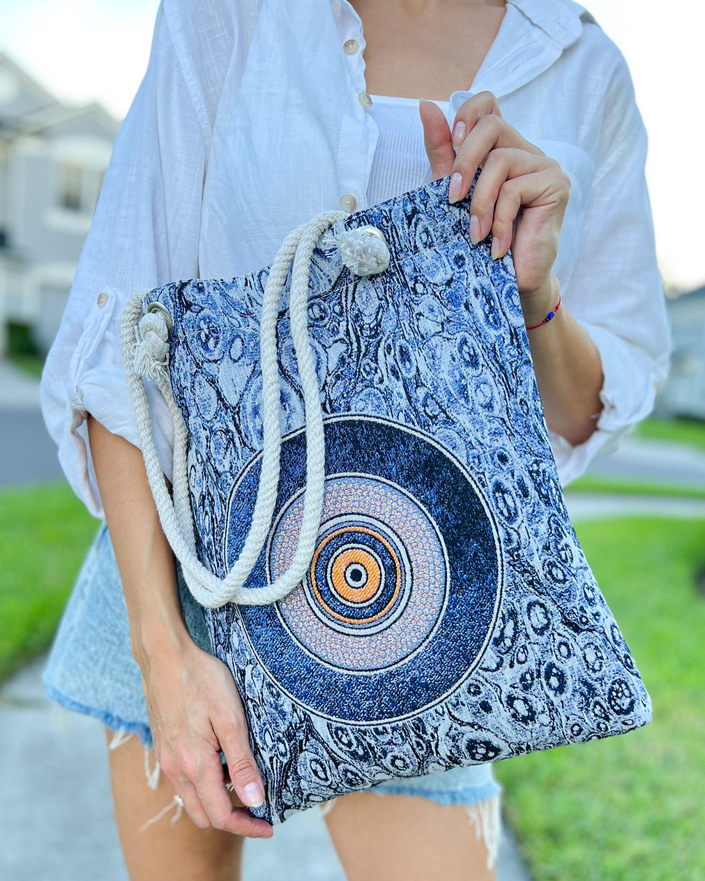 Evil Eye Tote Bag Shoulder Bag for Women Beach Bag