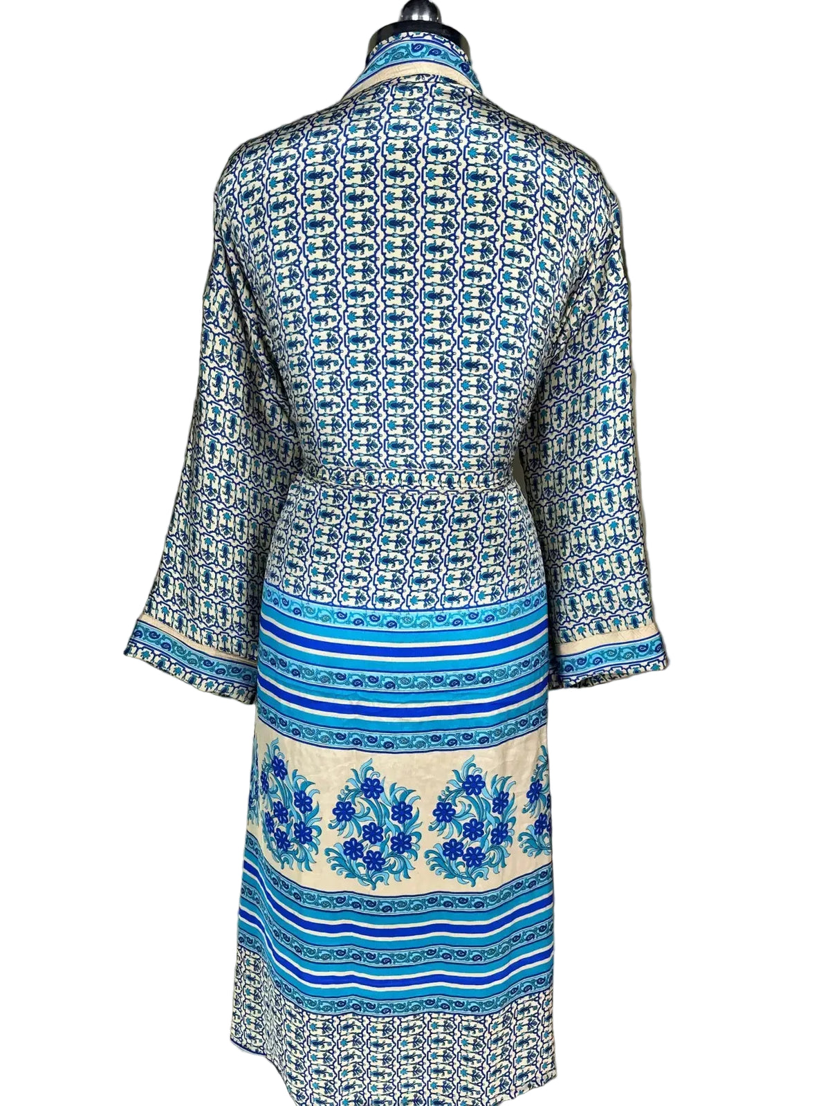 Recycle Silk Women Kimono Boho Robe Beach Spa Cover up