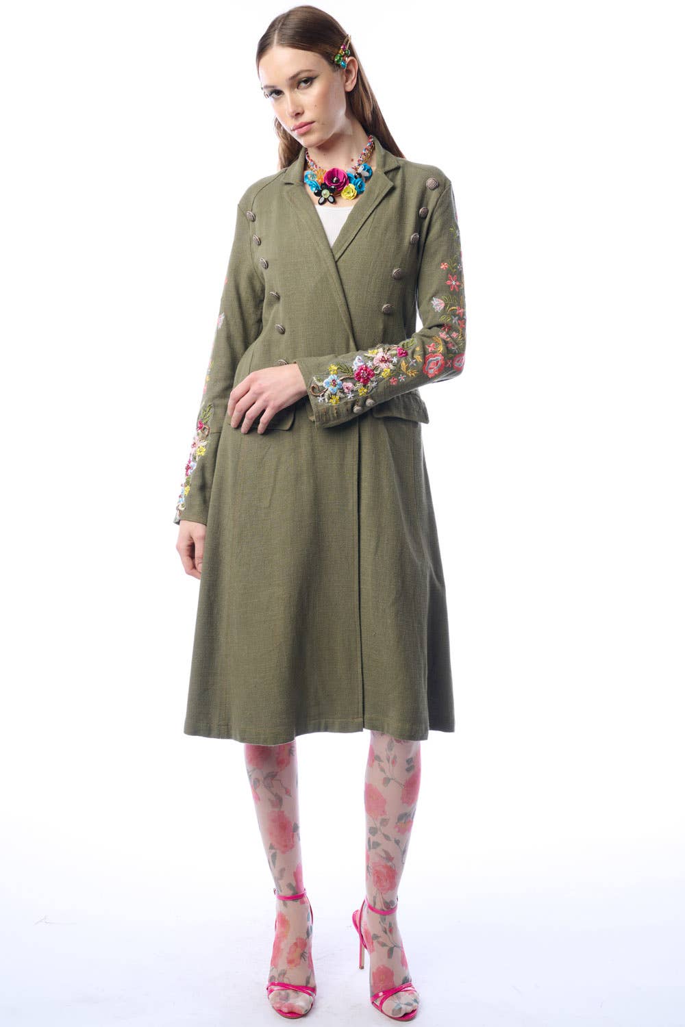 Cherish Coat - Olive | Trench Coat | Ramie Jacket: Olive / S