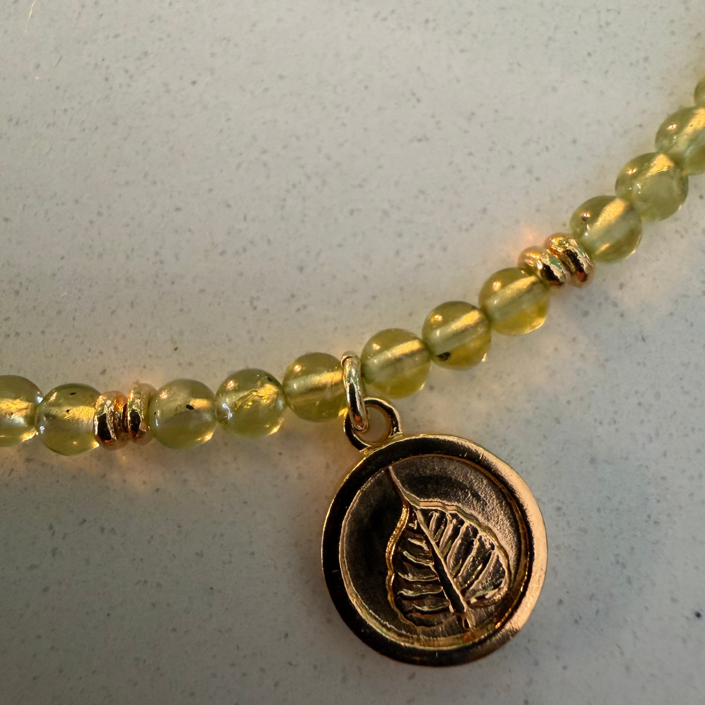 Leaf of Light — Peridot Necklace, 18ct Gold Vermeil- My Archetype