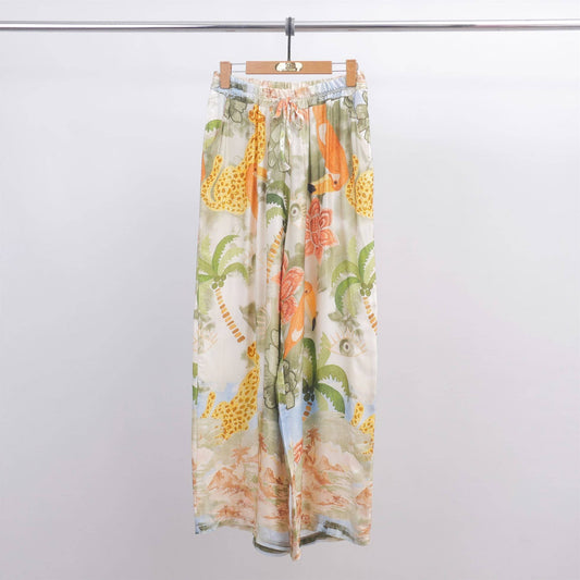Italian Tropical patterned pants- One size fits S to L