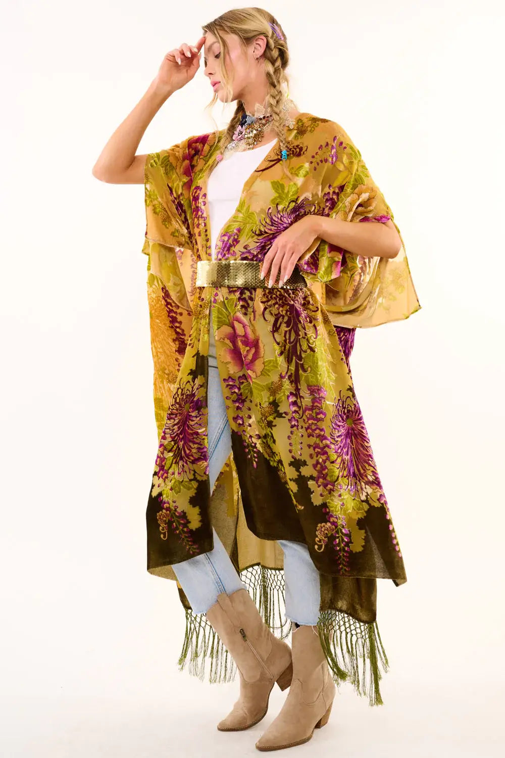 Forest Goddess Velvet Kimono- One Size