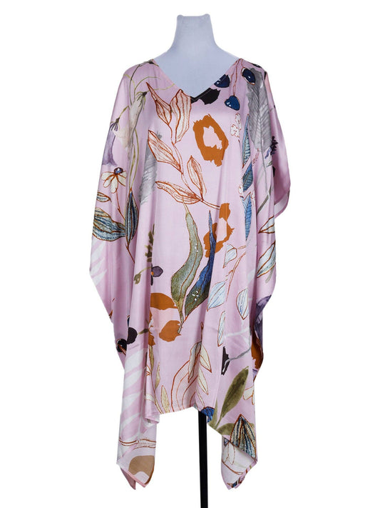 Floral Print Silk Kaftan