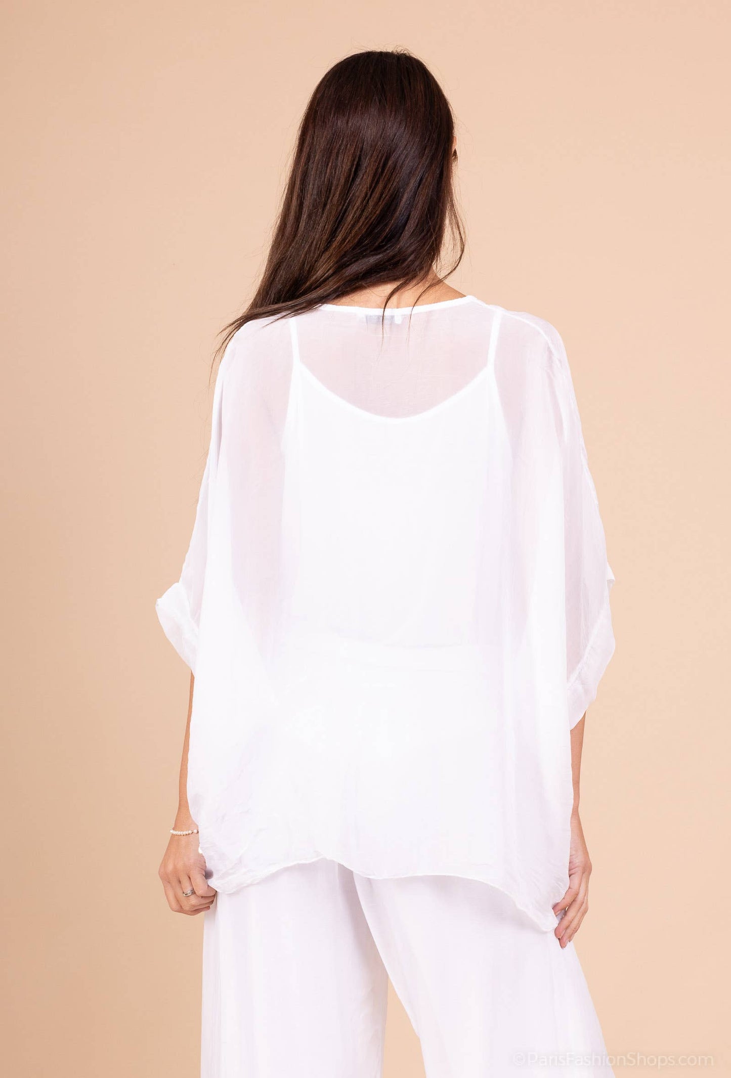 Silk Top: White- One size-S to M