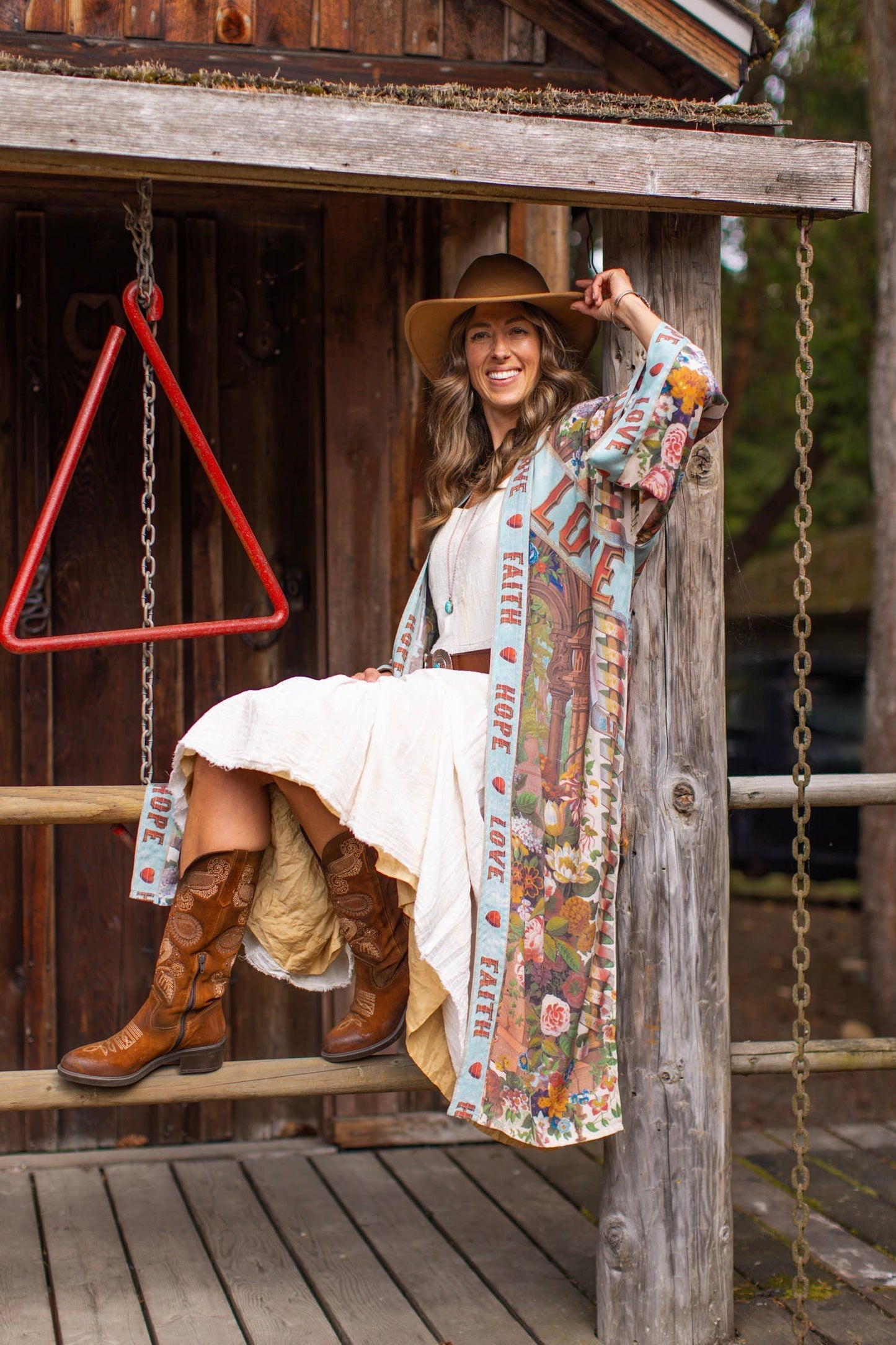 Love Language Opera Duster Kimono Robe w/ Faith, Hope