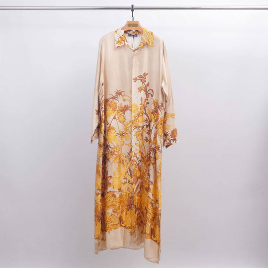 Long printed shirt dress- Made in Italy- One size 12 to 14
