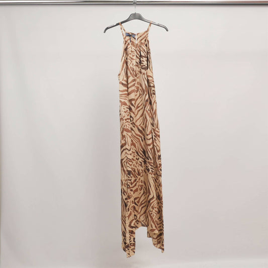 Halter backless long dress- Made in Italy- One Size 10 to 12