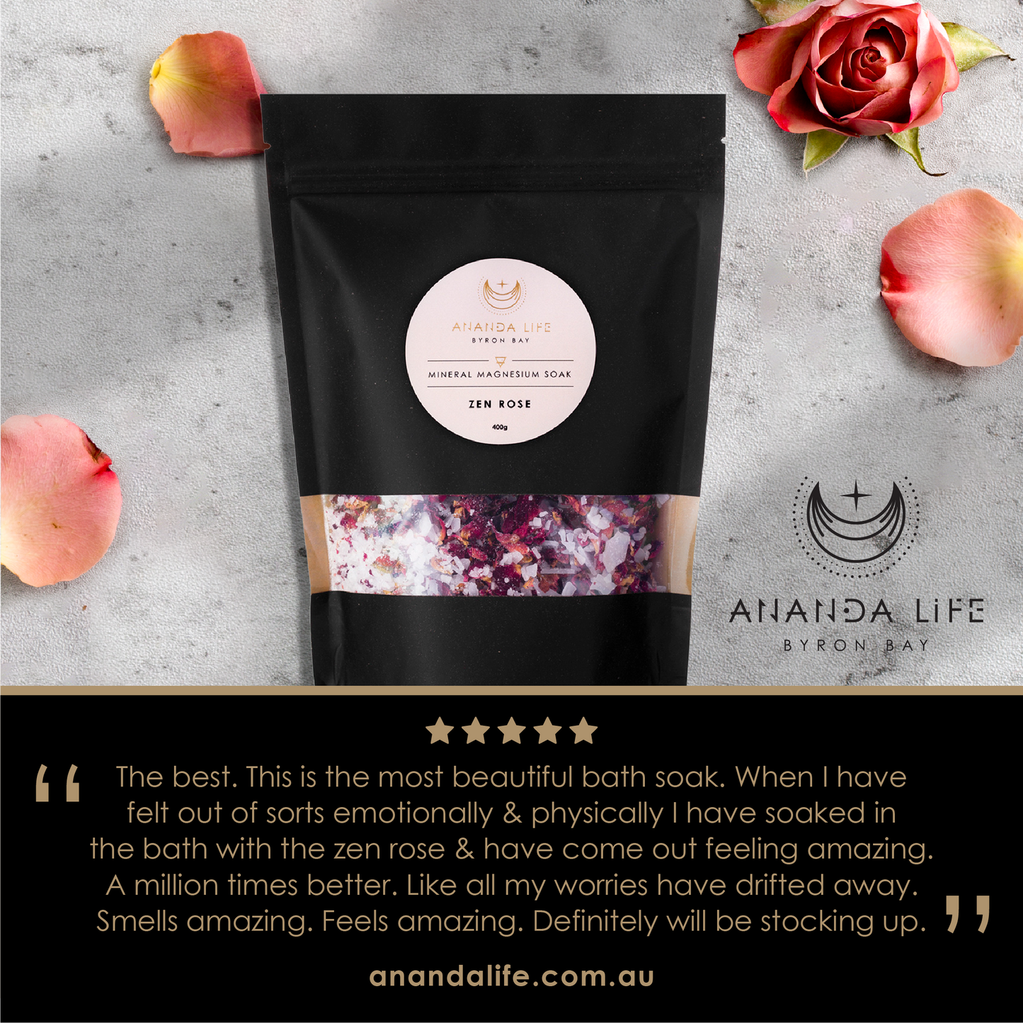 Ananda Life ZEN Rose Bath soak