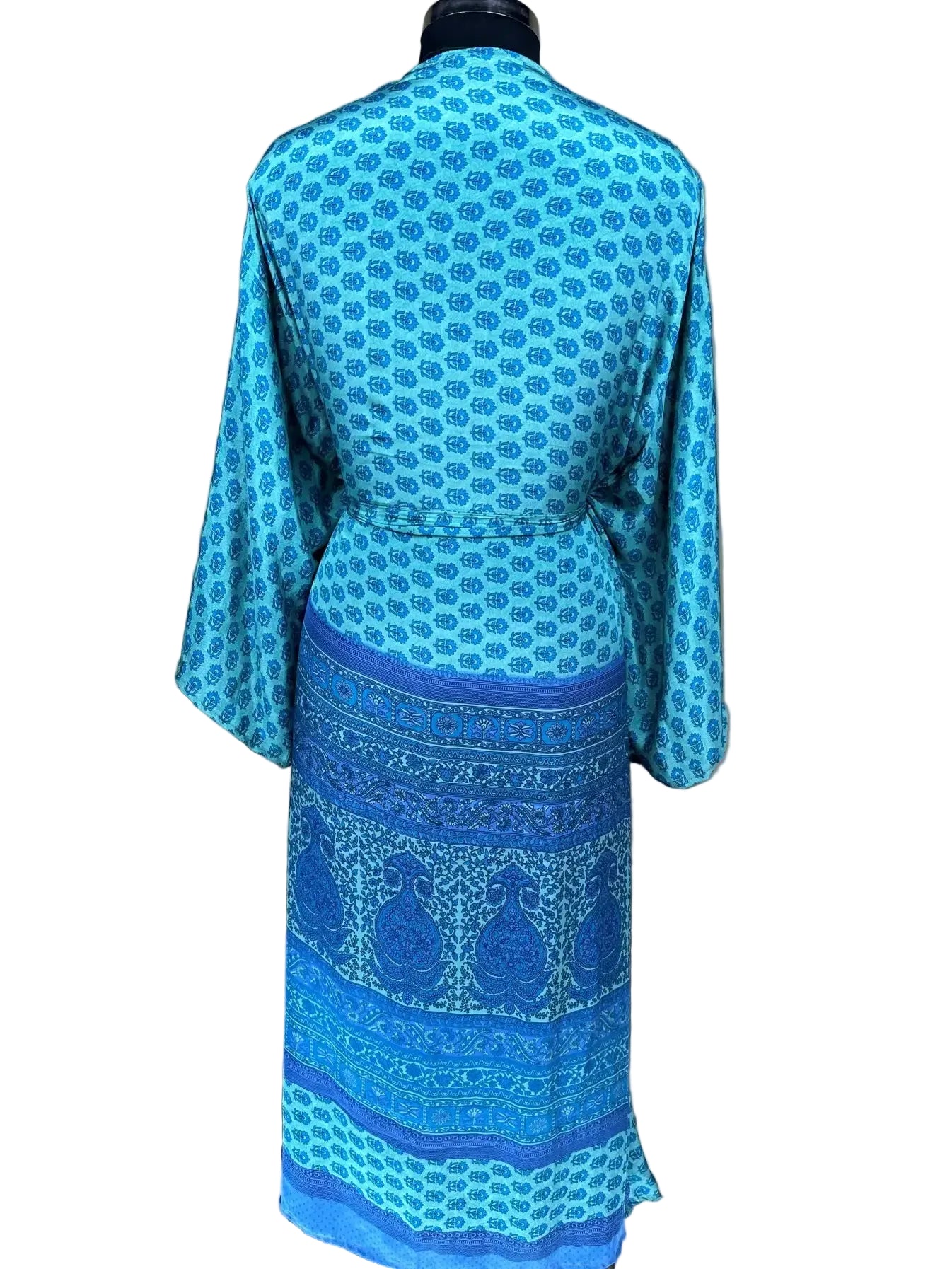Boho Kimono Recycle Silk Beach Coverup - One Size