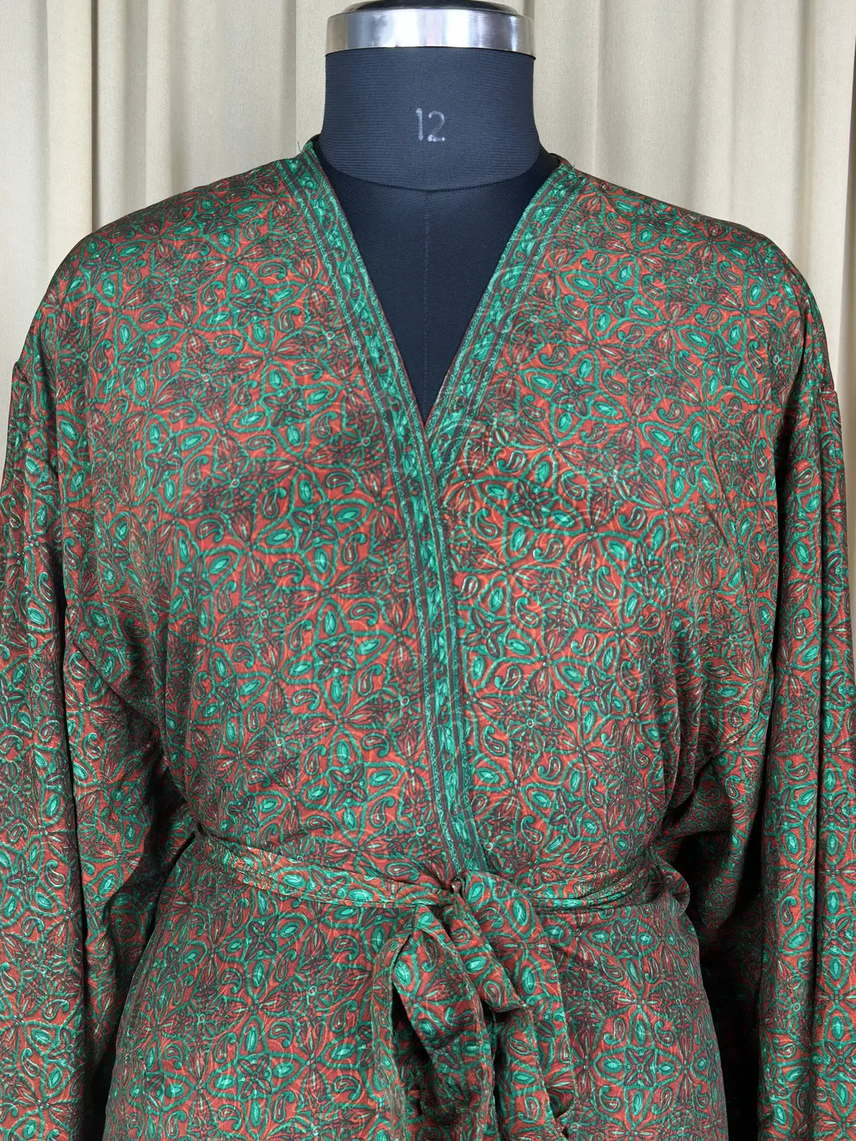 Boho Kimono Recycle Silk Beach Coverup - One Size