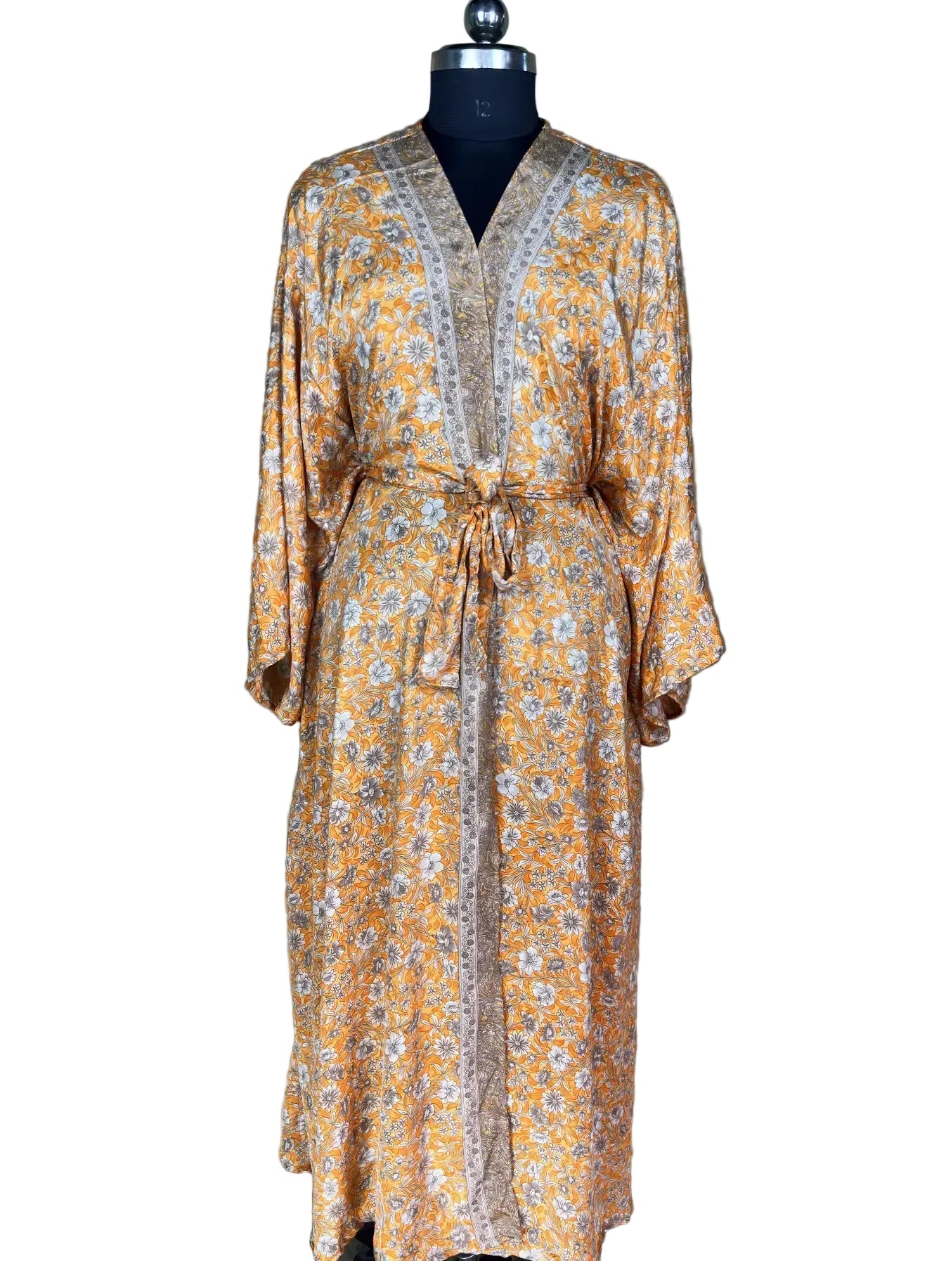 Boho Kimono Recycle Silk /Beach Coverup - One Size