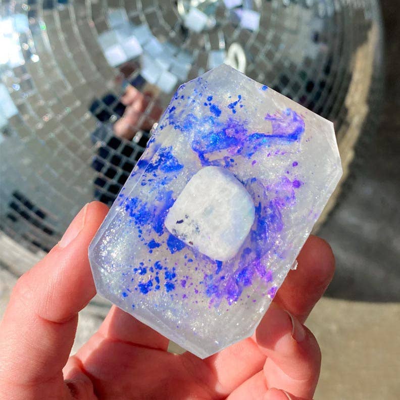 Moon Child - Rainbow Moonstone Crystal Infused Bar Soap