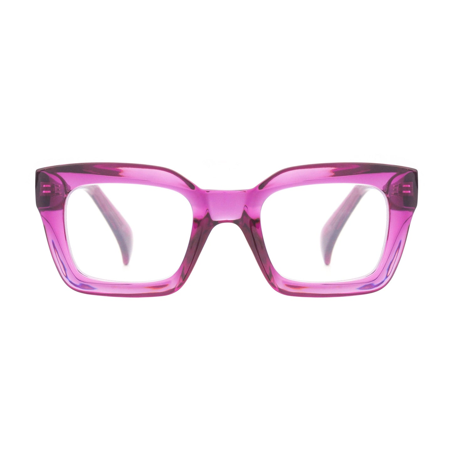 Sophie  Reading Glasses/ Transparent Purple Frames| Blue Light: