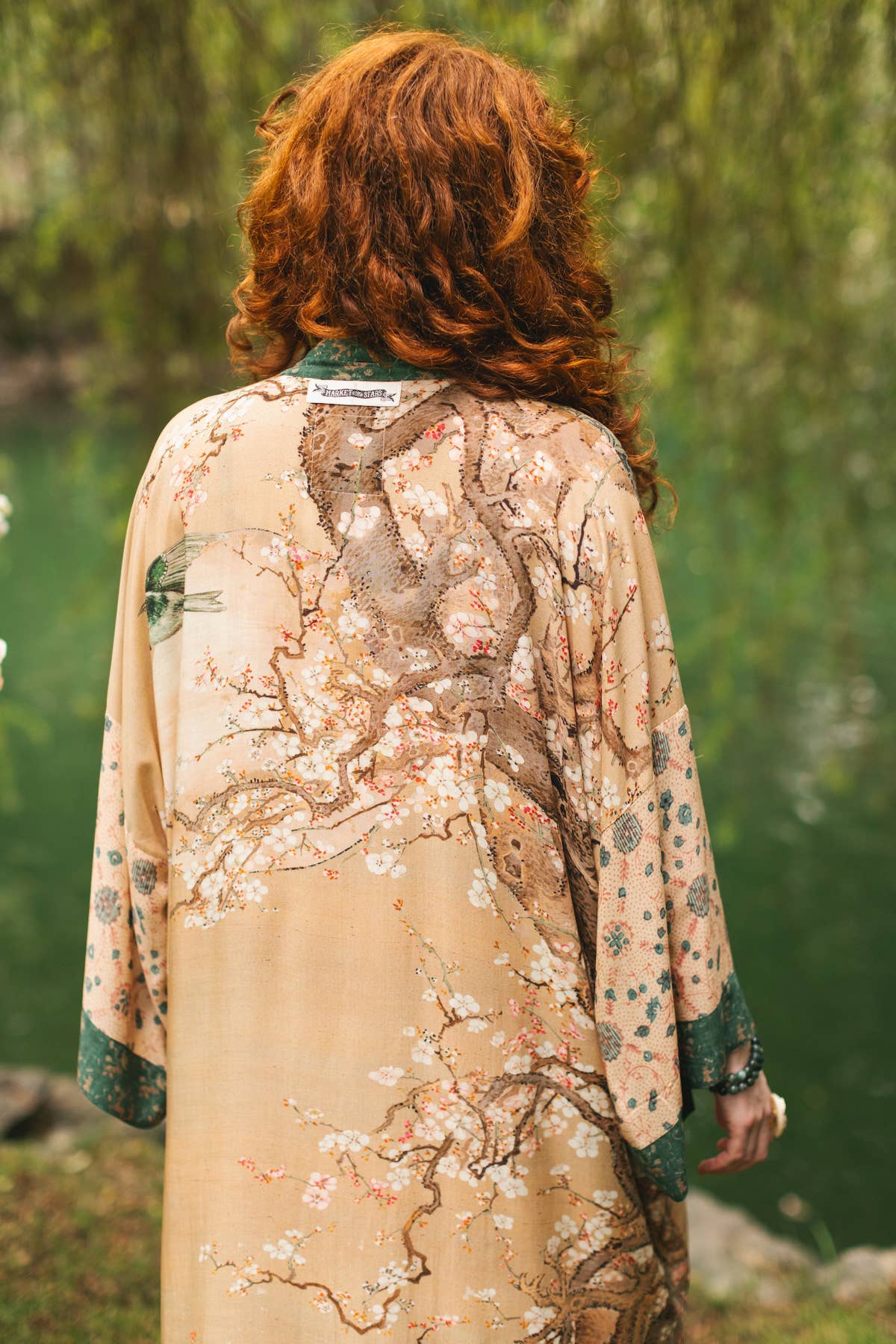 Fable Opera Duster Kimono Robe w/ Deer Moon & Blossom