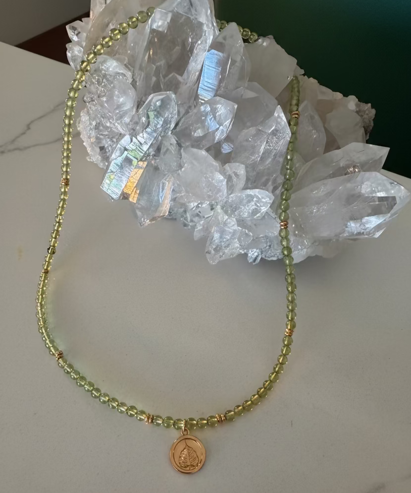 Leaf of Light — Peridot Necklace, 18ct Gold Vermeil- My Archetype