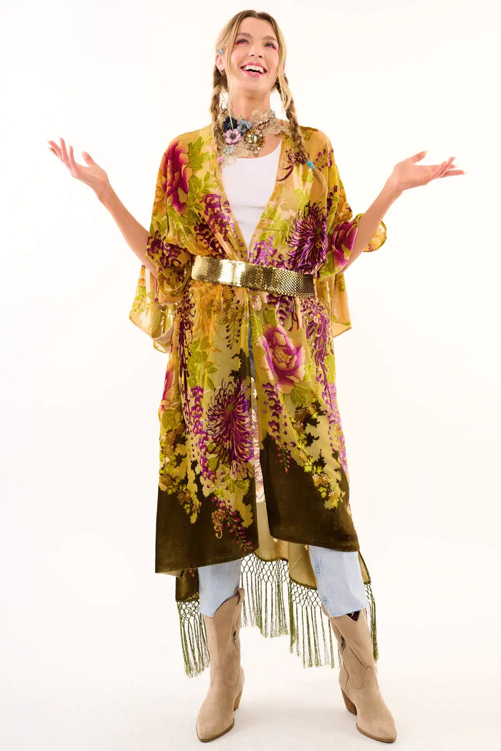 Forest Goddess Velvet Kimono- One Size