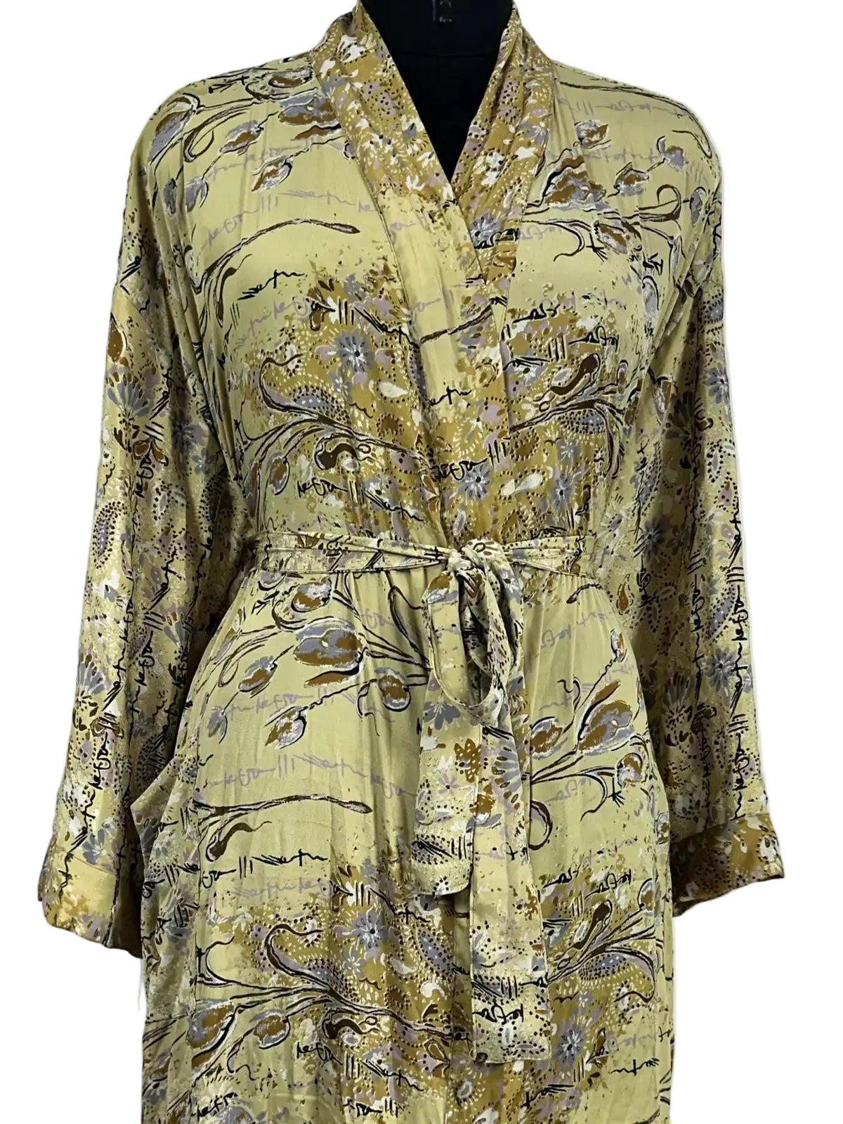 Recycle Silk Women Kimono Boho Robe Beach Spa Cover up