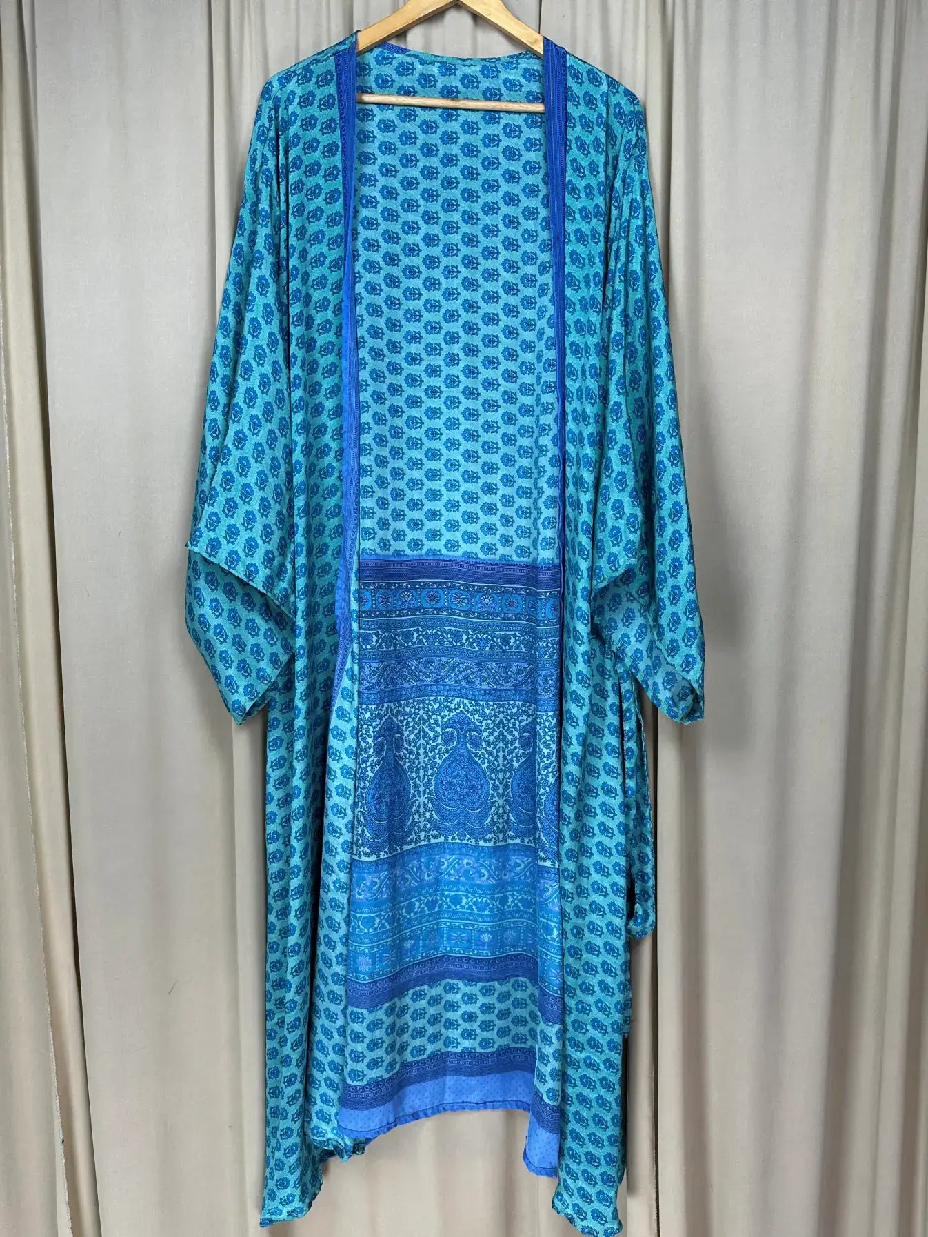 Boho Kimono Recycle Silk Beach Coverup - One Size