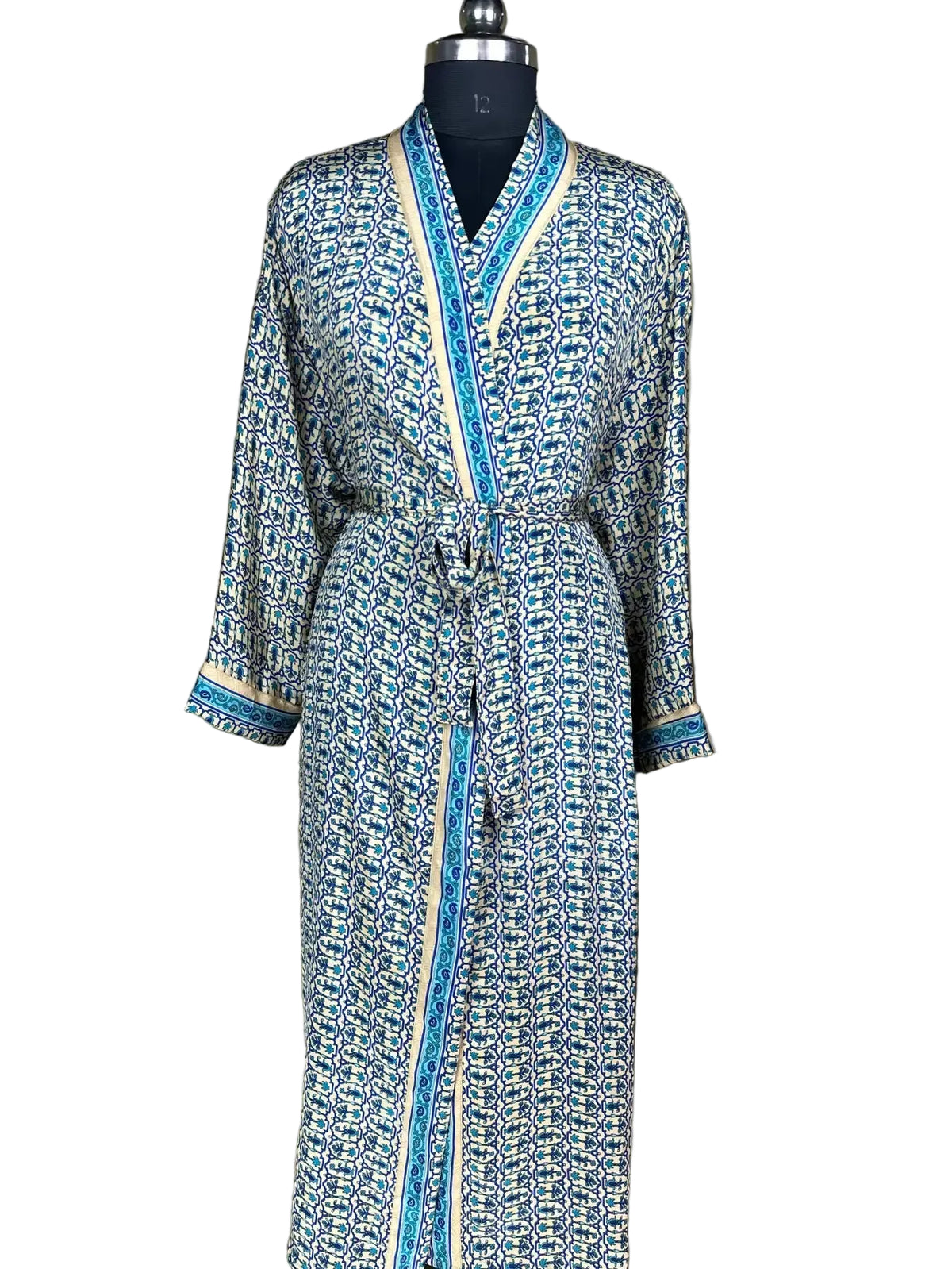 Recycle Silk Women Kimono Boho Robe Beach Spa Cover up