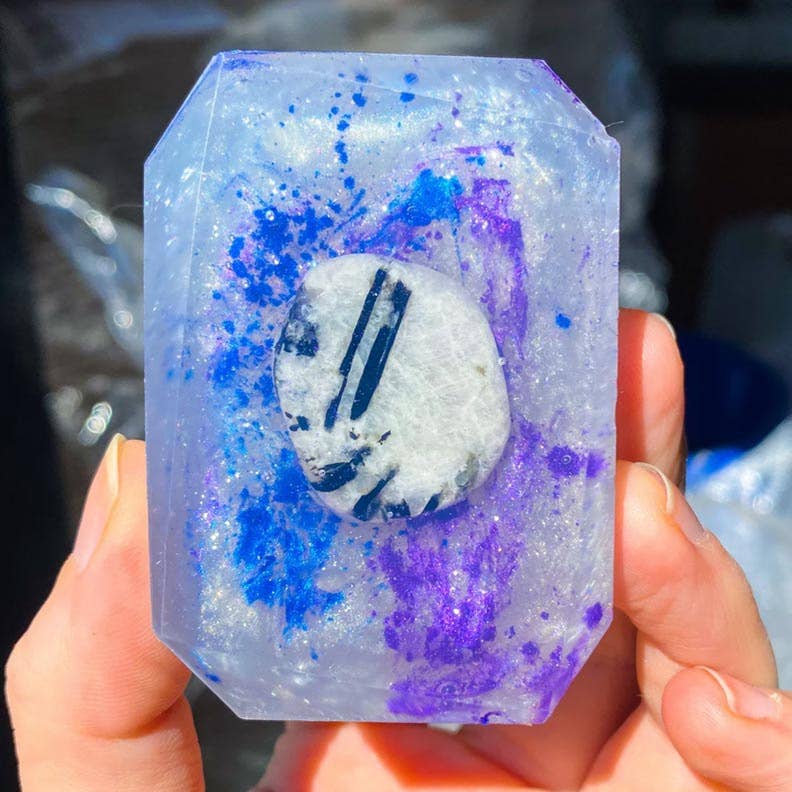 Moon Child - Rainbow Moonstone Crystal Infused Bar Soap