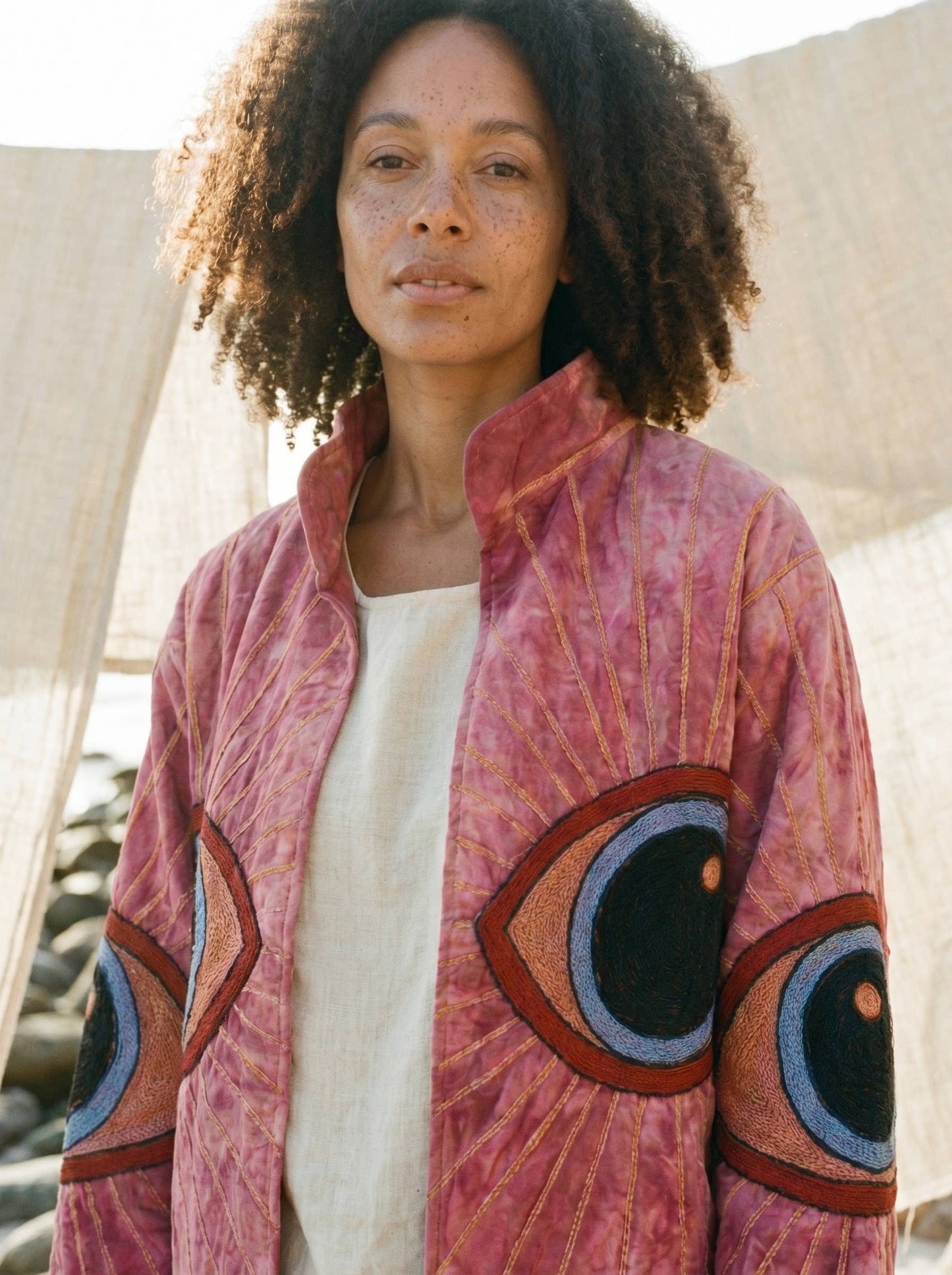 Eye Velvet  Embrodiered Jacket