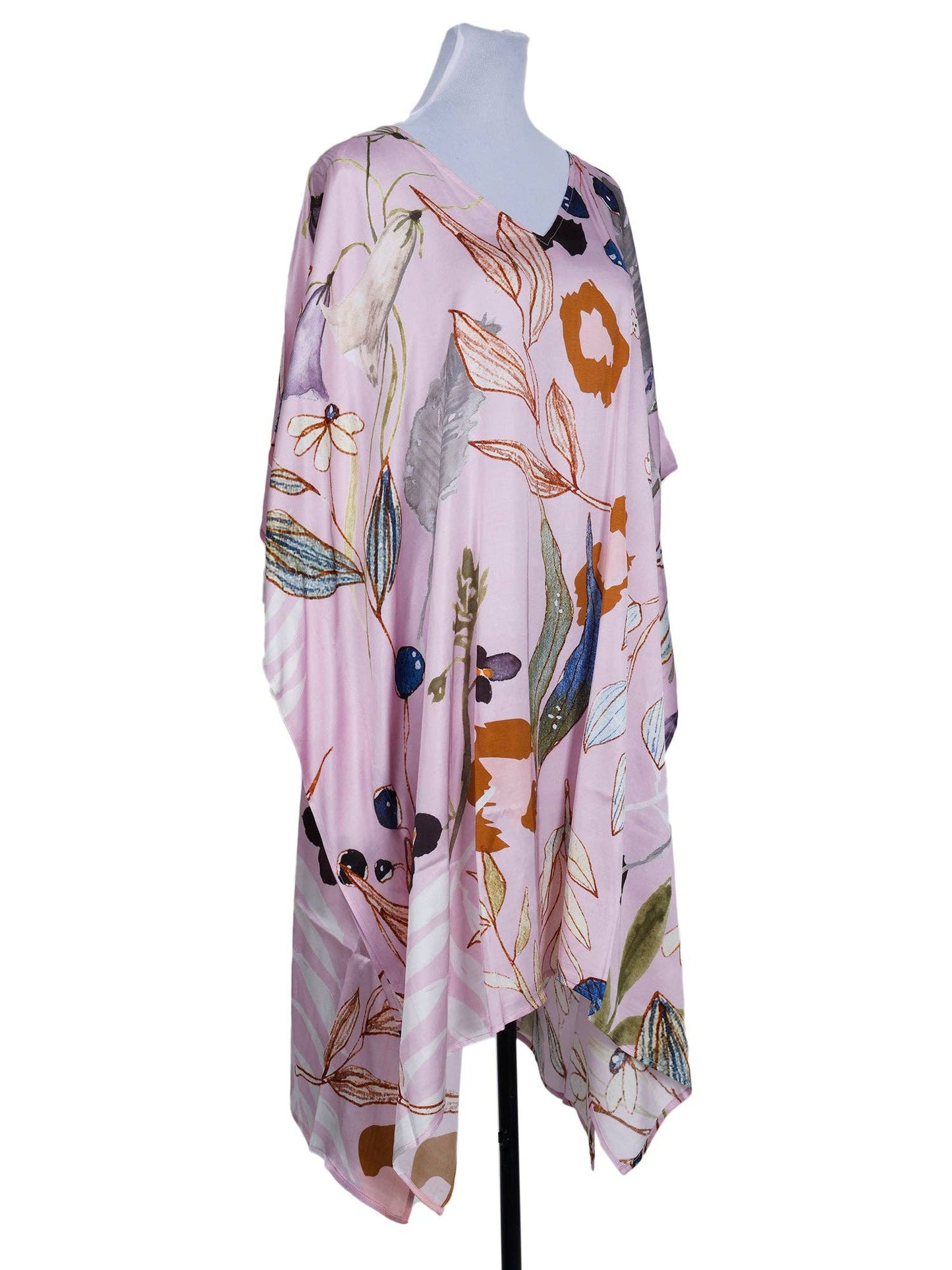 Floral Print Silk Kaftan