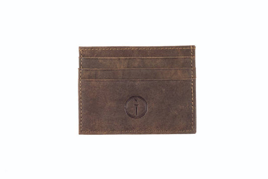 Leather Credit Card Holder: Crazy Horse Brown