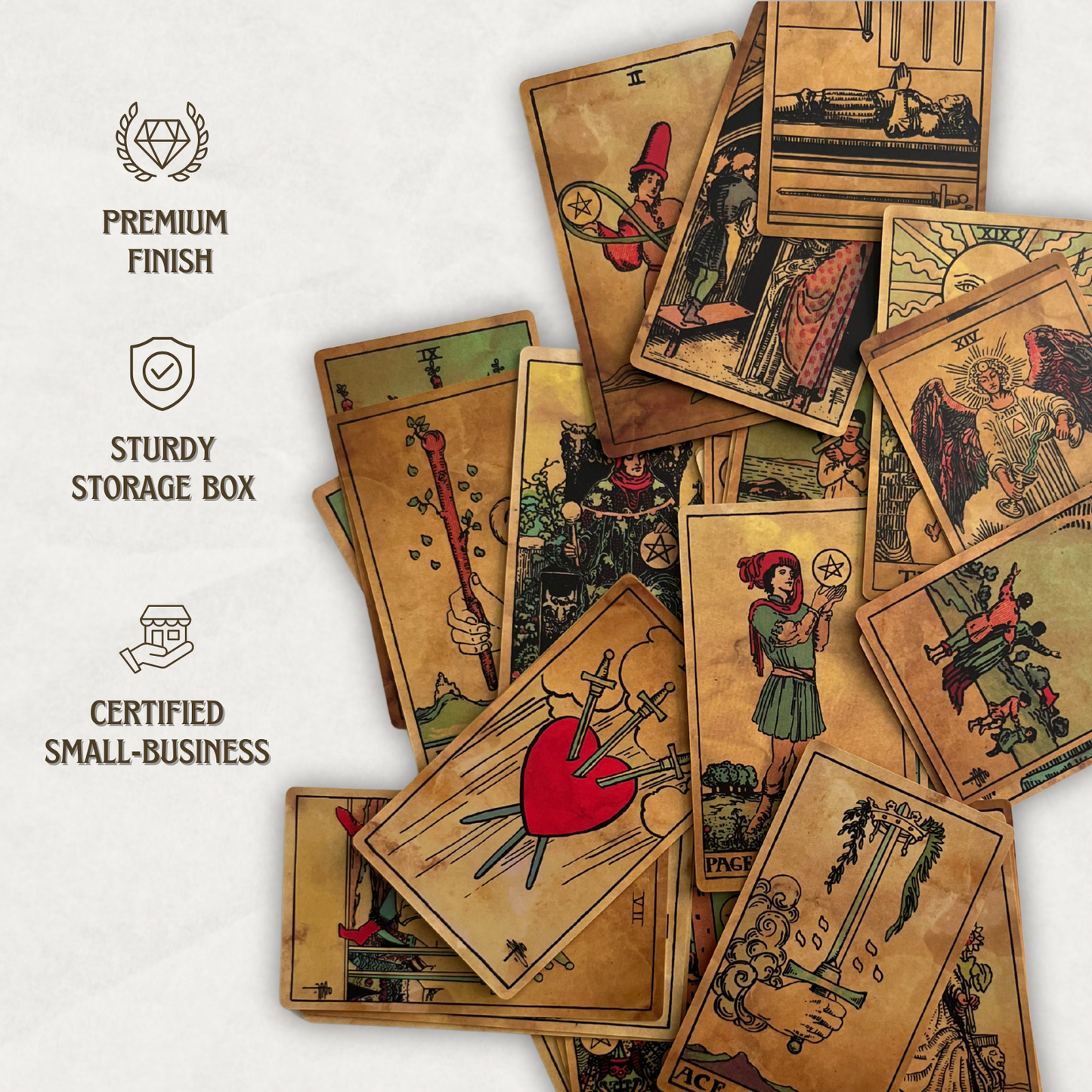 Antique Look Edition Tarot Deck & Guide | Classic RW Design