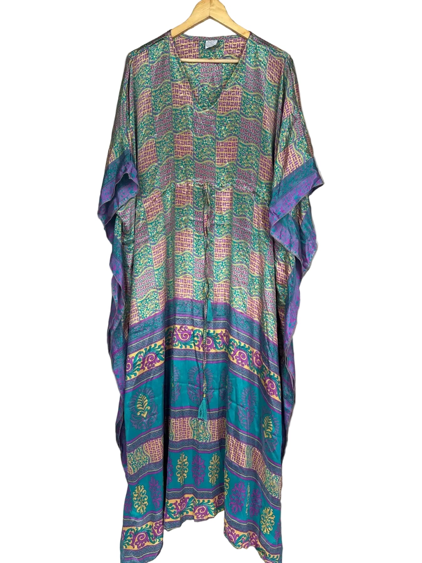 Recycle Sari Kaftan Resort Wear Caftan Beach Wear Cover Up !