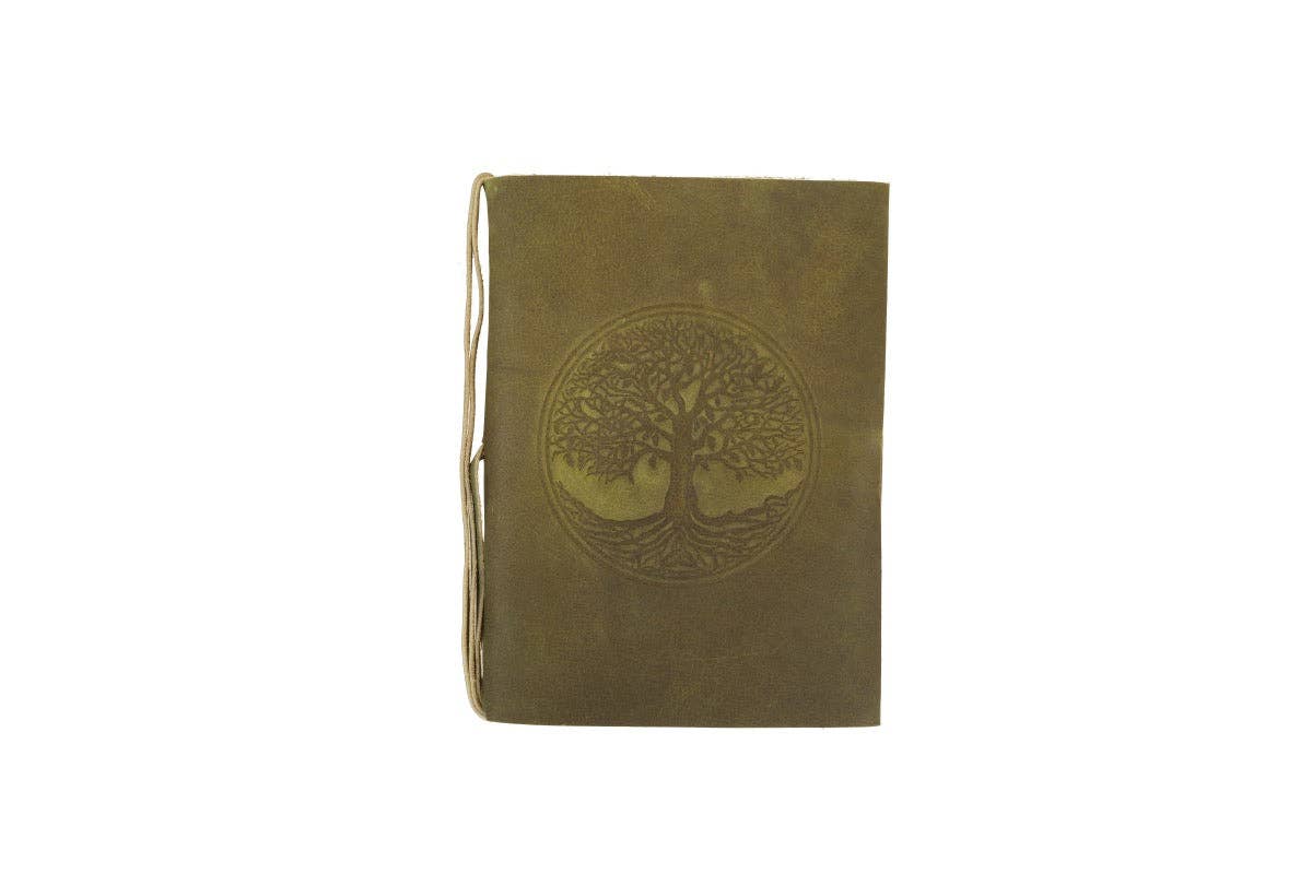 Leather Journal-Tree Of Life-5x7: Charcoal / 5x7-Unlined