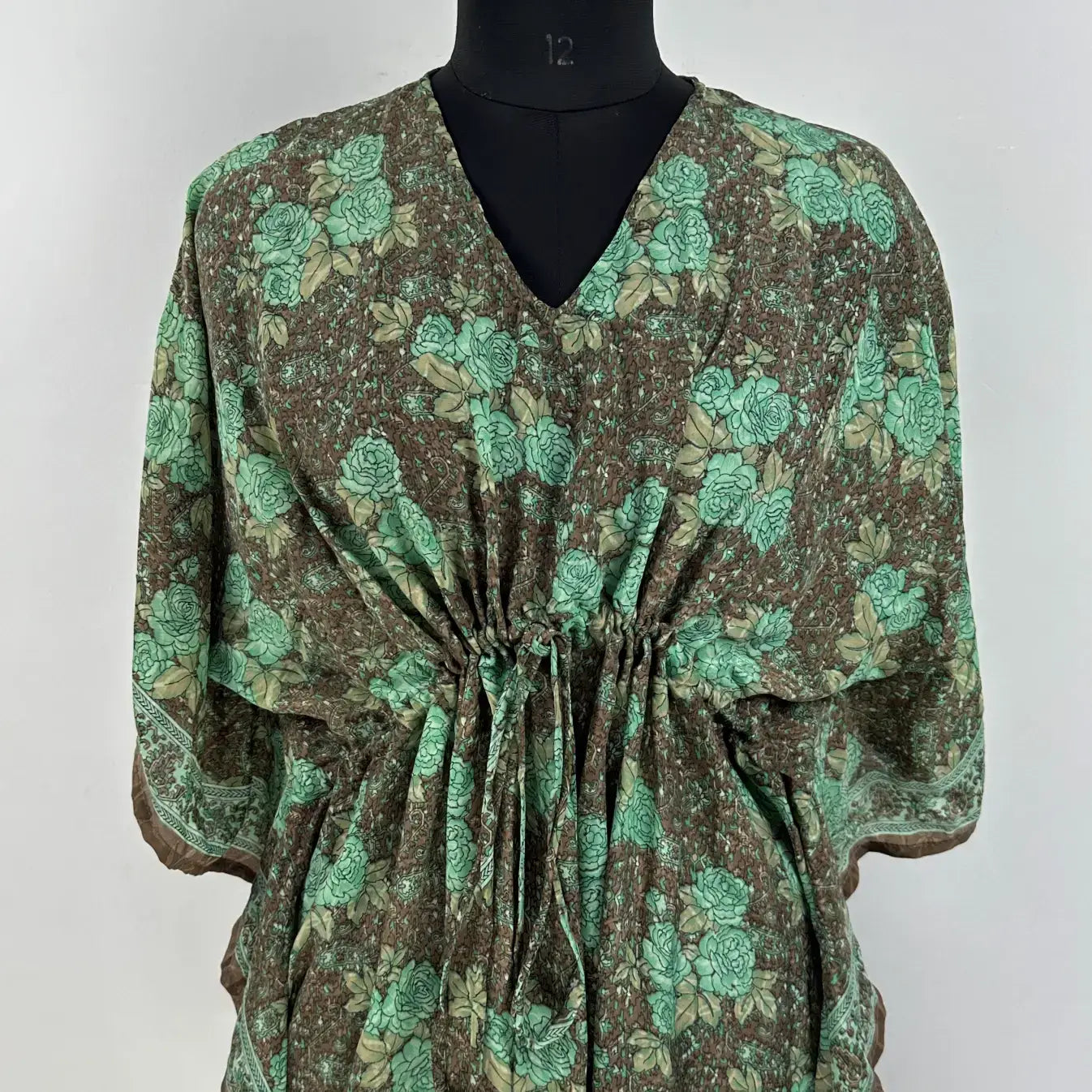 Recycle Sari Short Kaftan Resort Wear Caftan Beach Cover Up