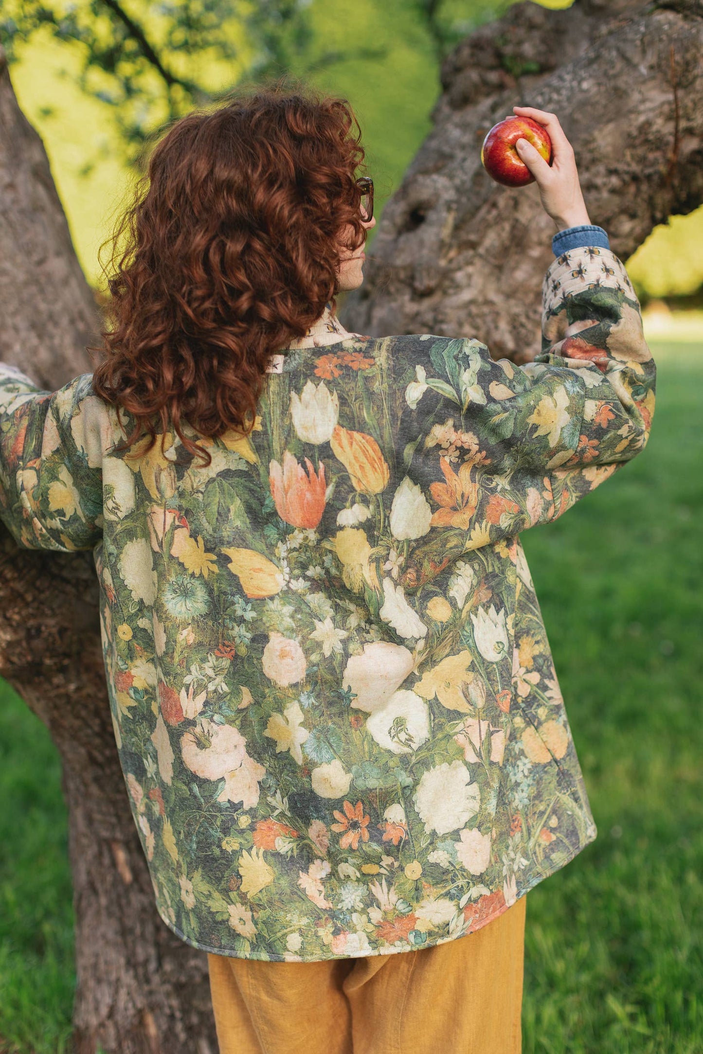 I Dream in Flowers Fleece Cottage Cardigan Kimono Jacket- One size