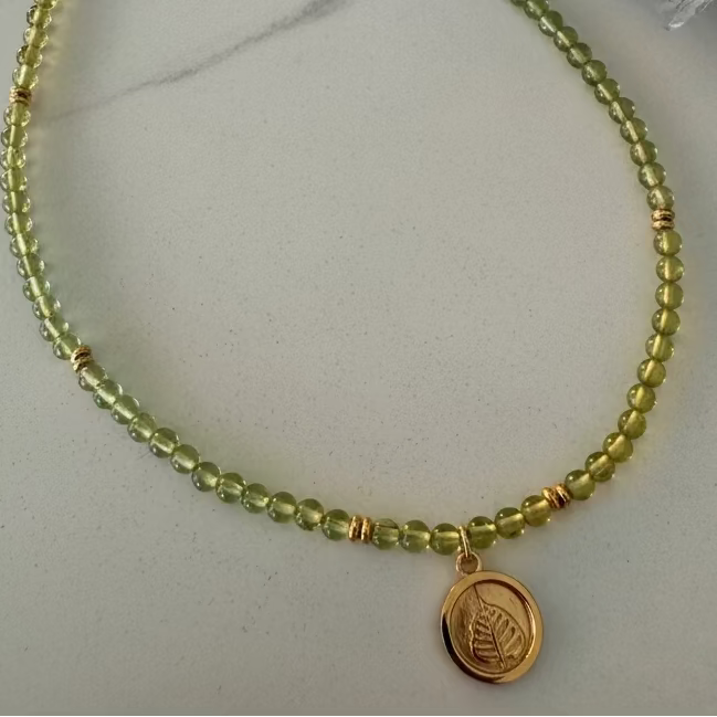 Leaf of Light — Peridot Necklace, 18ct Gold Vermeil- My Archetype
