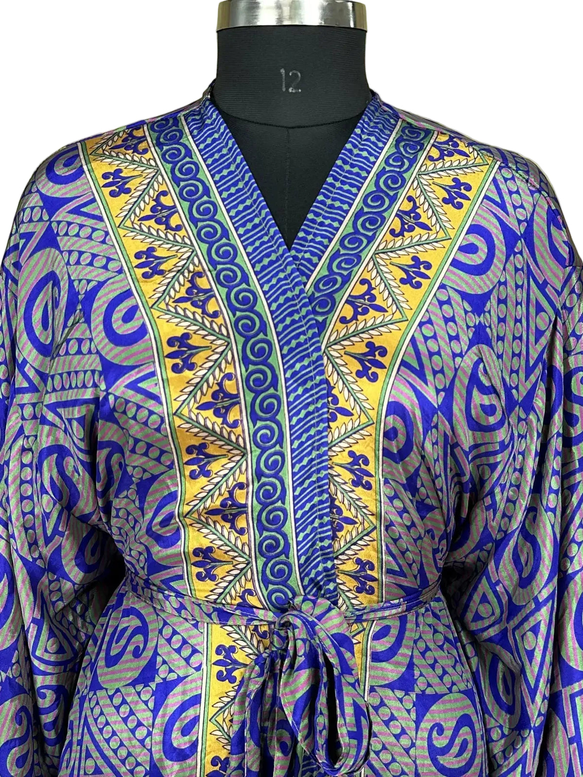 Boho Kimono Recycle Silk Beach Coverup - One Size