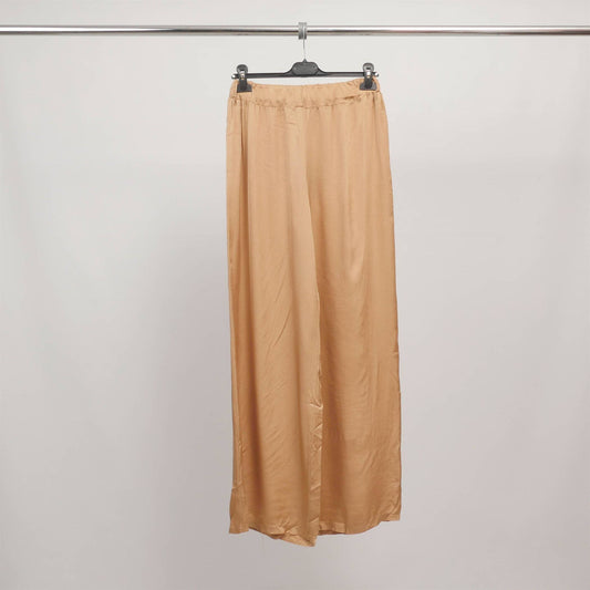 Silky wide-leg pants in Camel- Made in Italy- Size 10 to 12