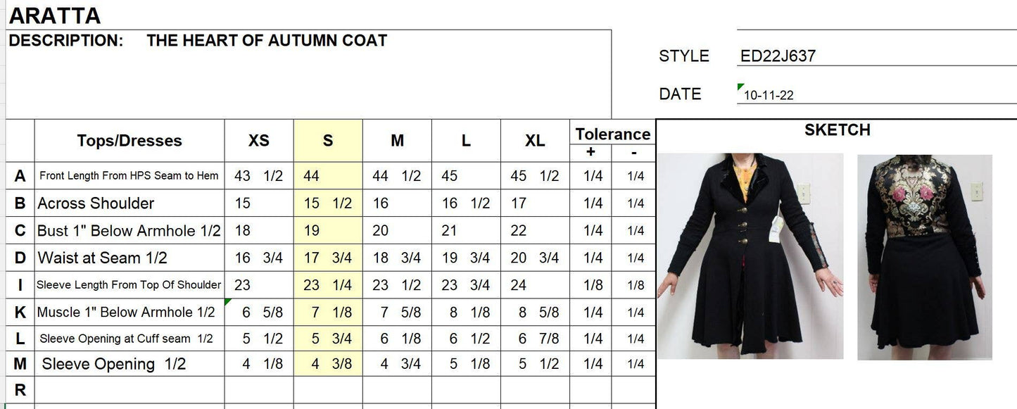 The Heart of Autumn Coat: M