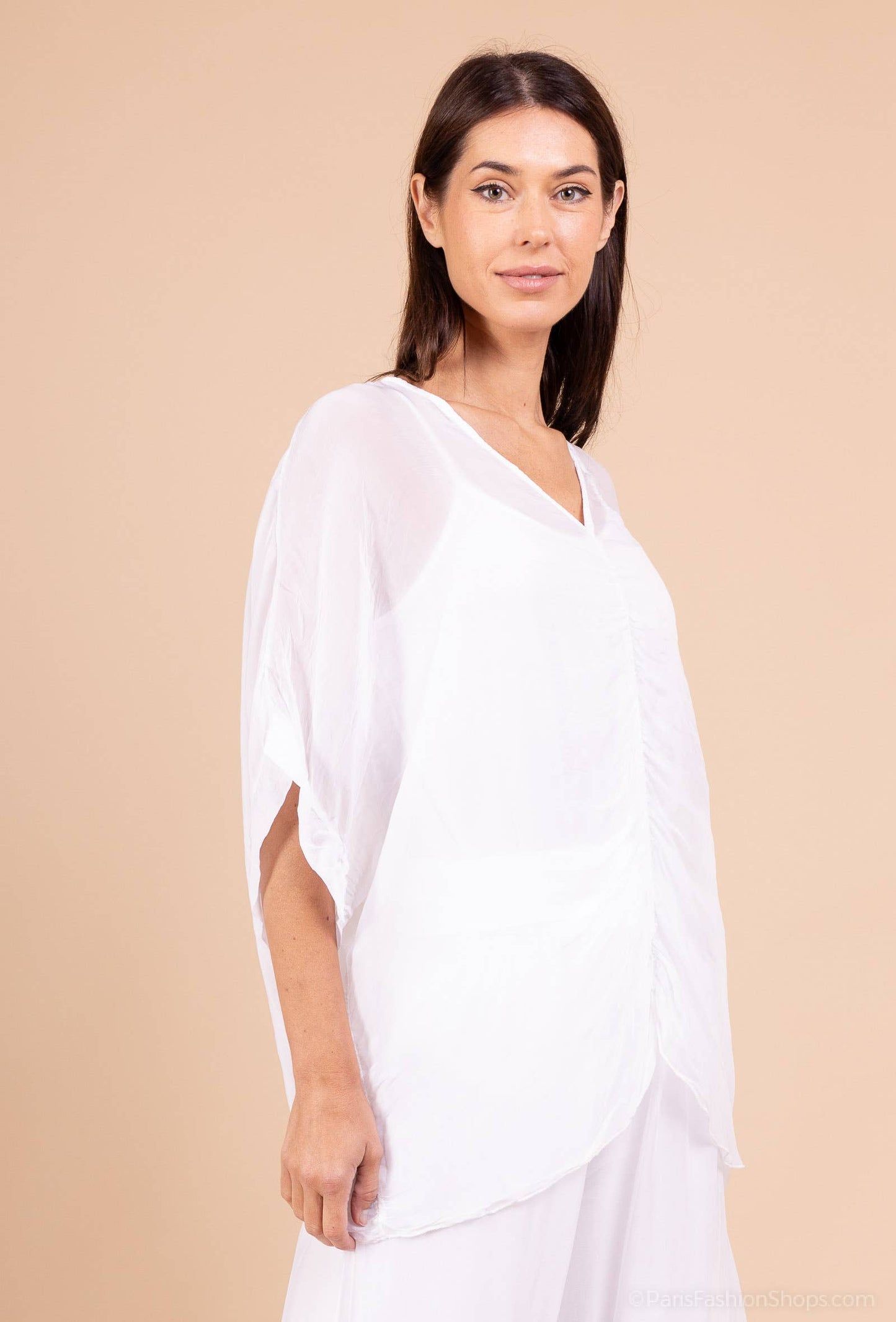 Silk Top: White- One size-S to M