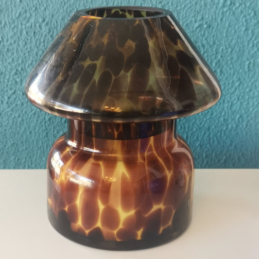 Leopard Glass Lamp Soy Candle in Cedar & Saffron