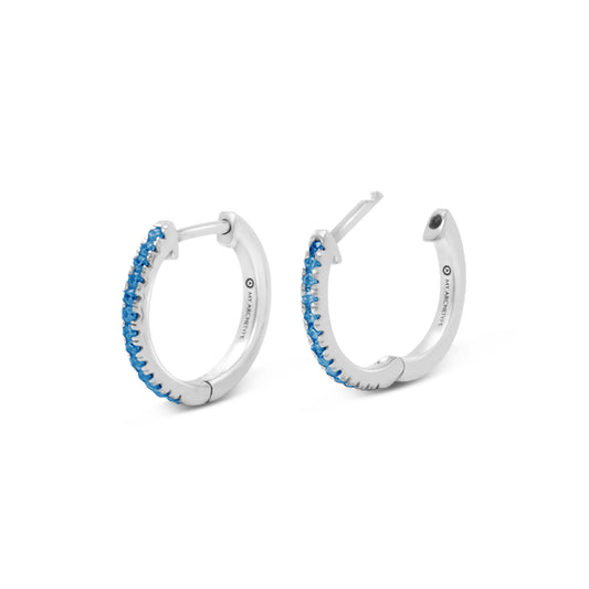 My Archetype Blue Zircon Mini Pave Huggies Sterling Silver Stud Earrings